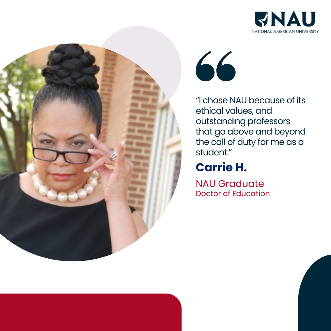 Carrie H.<p>I chose NAU because of its ethical values, and outstanding professors that go above and beyond the call of duty for me as a student.</p>
